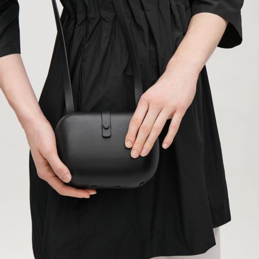 COS small hard case leather crossbody bag
